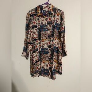 NATURAL LIFE Multicolor Floral Long Sleeve Dress